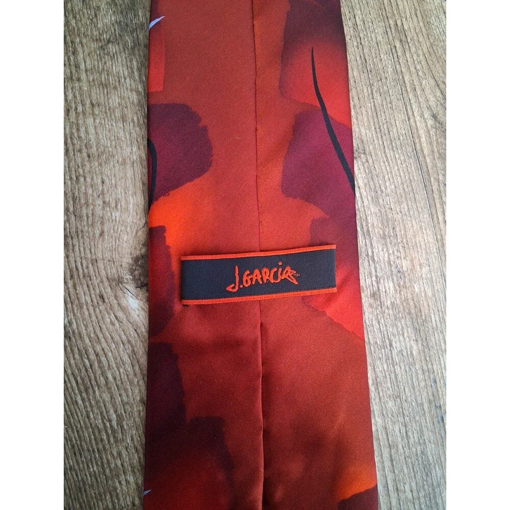 J Garcia Limited Edition Virtual Reality Ape Collection 45 Silk Tie Abstract Red